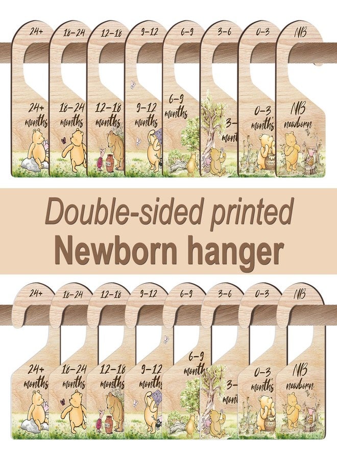 Hatzelou 8PCS Classic Winnie Baby Closet Dividers for Newborn, the Pooh Baby Nursery Decor Wooden Hanger, Winnie Clothes Dividers for Closet, Double-Sided Printing - Image 4